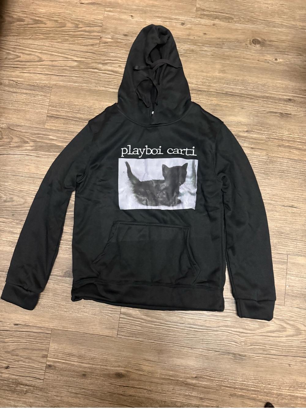 Black Cat Playboi Carti Graphic Hoodie - Black